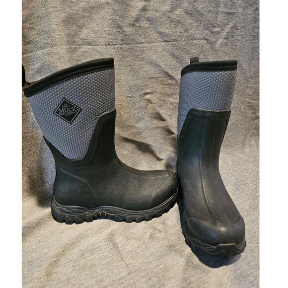 Muck Arctic Sport II Boots Gray Black Women's Sz 6 Waterproof Rubber Lined - Picture 1 of 7